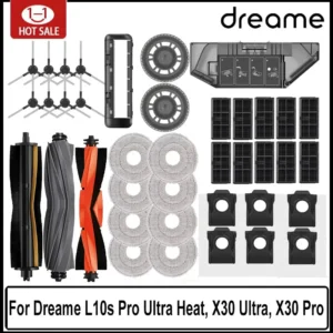 Dreame L10s Pro Ultra Heat, X30 Ultra, X30 Pro Accessories Vacuum Cleaner Replacement  Main Side Brush Filter Mop Dust Bag