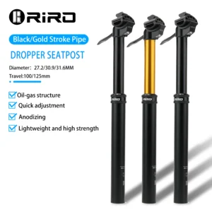 RIRO Bicycle Dropper Seatpost 27.2/30.9/31.6mm 100/125mm Travel Hydraulic Manual Height Adjustable MTB Road Bike Seat Tube