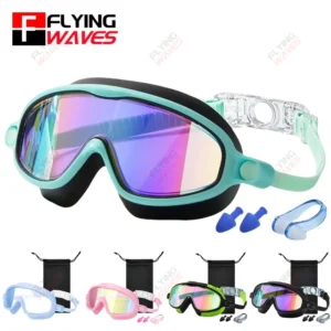 New Wide View Large Frame Silicone Swimming Goggles No Leaking Anti Fog Anti-UV Pool Eyewear for Kids Toddler Boys Girls 3-15