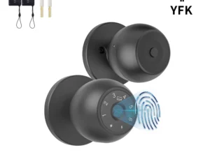 YFK Tuya Smart Door Knob 6 Ways Unlock Fingerprint Password NFC Card Physical Key Anti-peep Lock for Bedroom Office Rental House