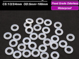 50pcs White Silicone VMQ O-Ring Gasket CS 1/2/3/4mm Food Grade Waterproof Washer Nontoxic Silicone Rubber Ring Sealing Ring