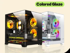 Power Train  Coloured Glaze PC Case Sea View Room 270°full view without column  Desktop Chassis Support 240  Water Cooler
