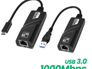 10/100/1000Mbps USB 3.0 Wired Network Card USB to RJ45 Type C to RJ45 LAN Ethernet Adapter for PC Macbook Windows Laptop