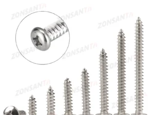 ZONSANTA M1.4 M1.7 M2 M2.2 M2.6 M3 M3.5 M4 M5 M6 Small 304 stainless steel Cross Phillips Pan Round Head Self tapping Screw