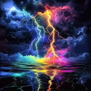 Colorful Lightning Special Pattern DIY Diamond Painting Kit, Frameless Full Diamond Art, Multiple Sizes to Choose From