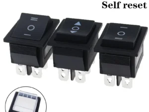 1PCS KCD4 25X31mm Black Rocker Switch 6 Pin 3 Position ON-OFF-ON Double Reset/Latch Switch 16A 250V 20A 25A 125VAC