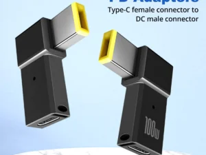 PD 100W USB Type C Female to DC Male Adapter For Lenovo Thinkpad USB-C Fast Charging Cable Converter Square PD Plug