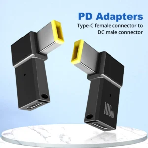 PD 100W USB Type C Female to DC Male Adapter For Lenovo Thinkpad USB-C Fast Charging Cable Converter Square PD Plug