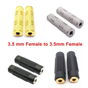 2PCS 3.5mm Jack Coupler Gold Plated 3.5 mm Female to 3.5mm Female Jack plug audio Stereo Coupler Socket Adapter connectors