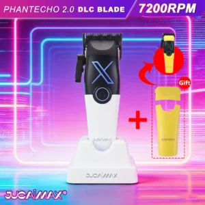JUCAIMAX Men's Hair Clipper PHANTECHO2.0 DLC Blade Fade Blade Brushless Motor with Dock Professional Hair Cutting Machine