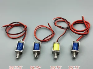 DC 3V 5V 6V 9V 12V 8mm*10mm Mini Push-Pull Through Type Micro DC Electromagnet Open Frame Spring Solenoid Magnet Stroke 4mm