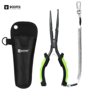 Booms Fishing F03 Multifunction Fishing Pliers Tools 23.5cm Straight Long Nose Stainless Steel Line Cutter Scissors Tools