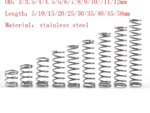 20pcs/Lot 0.5mm Stainless Steel Micro Small Compression Spring OD 3/3.5/4/4.5/5/6/7/8/9/10/11/12mm Length 5mm to 50mm