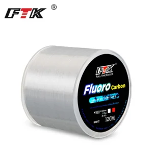 FTK 120m Fishing Line 0.2mm-0.6mm 7.15LB-45LB Fluorocarbon Coating Treatment Process Carbon Surface Nylon Molecules