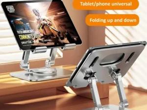 360° Rotation Tablet Stand for iPad, Adjustable Foldable Tablet Holder,Aluminum Phone Stand Compatible with iPad Pro/ Air/ Mini