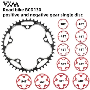 VXM Road Bicycle 130BCD Crank Chainwheel BIke Aluminum Alloy 38T40T42T44T46T50T52T54T565860T Narrow Wide Chainring Cycling Parts