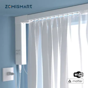 Zemismart Matter Over WiFi Electric Sliding Curtain Track with Smart Motor Support HomeKit SmartThings Alexa Google Home APP