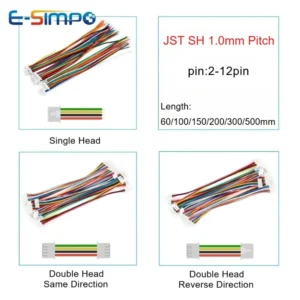 10PCS JST SH1.0 SH 1.0mm Single/Double Connector 6/10/15/20/30/50cm 28AWG 2/3/4/6/7/8/9/10Pin Same/Reverse Electronic Wire Cable