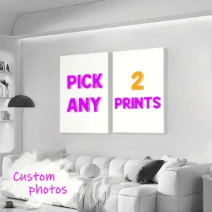 2/4/6pcs Custom Canvas Printing Personalized Photo Suitable for Family Life Pets Scenery Couple Weddings Home Decor Poster Gifts