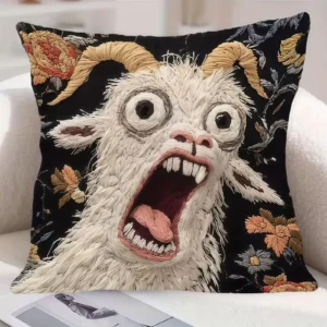 Screaming Goat Pillow Cover Soft Protector Decorative Throw Pillow Case 45x45cm Couch Home Decor for Living Room Sofa Party Gift