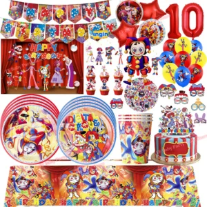 Amazing Tableware Birthday Party Decoration Digitaled Circus Balloon Plate Cup Banner Kids Favor Gift Baby Shower Party Supplies