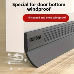 YITAPE 1M Thickened Door Bottom Seal Strip Self-Adhesive Silicone Rubber Weatherstrip Soundproof Windproof Dustproof Gap Sealer