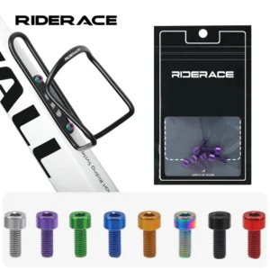 RIDERACE 6pcs/set Bicycle Water Bottle Cage Screws Steel Colorful M5*12MM MTB Mountain Bike Air Pump Holder Bracket Fixed Bolt