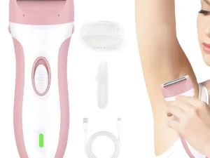 Women Body Trimmer Shaver Electric Underarm Hair Razor Arm Leg Bikini Line Groin Hair Trimmers Rechargeable Battery Grooming Kit
