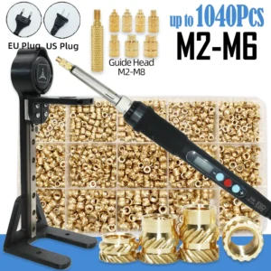 Heat Set Insert Tool M2 M3 M4 M5 M6 M8 Soldering Iron Tip Brass Thread Insert Nut Hot Melt Plastic Nuts Kit Printing 3D Inserts