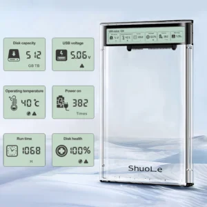 HDD Case Enclosure Box 2.5 SSD SATA To USB 3.2 With 5Gbps Adapter External Housing Hard Drive Box Transparent
