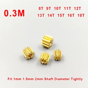 0.3M Modulus Metal Copper Gear 8T 9T 10T 11T 12T 13T 14T 15T 16T 18T Teeth Motor Spindle Gearwheel Fit 1mm 1.5mm 2mm Shaft