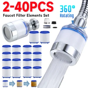 Kitchen Faucet Water Filter Pressurized Sink Filter Water Purifier 360° Tap Splash Proof Faucet Aerator Extender for Bathroom