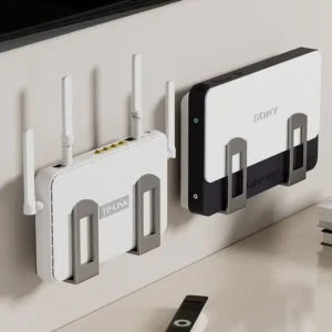 2pcs Home Router Storage Box Wall Artifact Set-top Box Wall-mounted Fixture Support Bracket Wifi Placement Rack For Living Room