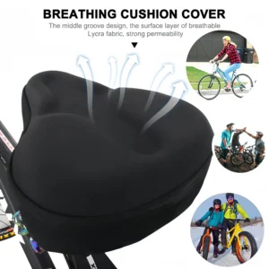 Universal Gel Bike Seat Cushion Cover, Comfortable Shockproof Bicycle Saddle for Electric Bike Road MTB Cycling