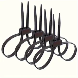 4pcs Nylon Zip Ties Double Hole, Non-Slip, Disposable - Ideal for Household, Warehouse, Freight Stations