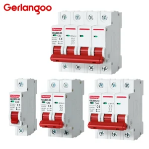 1P 2P 3P 4P DC 1000V MCB Solar Mini Circuit Breaker Overload Protection Switch 3A-63A DC1000V Photovoltaic PV