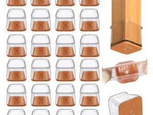 24pcs Square Chair Leg Floor Protectors, Furniture Pads for Hardwood Floors, Furniture Sliders for Chair Legs, Silicone Leg Caps