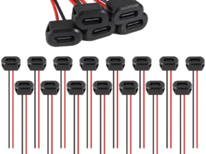 5/10/20pcs Type-C Female Chassis 2 Pin Type-C Female Socket Connector Waterproof Jack Female Charging Port with Card Buckle