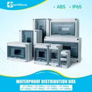 IP65 Waterproof Distribution Box 2/3/5/8/12/15/18/24WAY ABS Plastic Electrical Enclosure HT Series Junction Box
