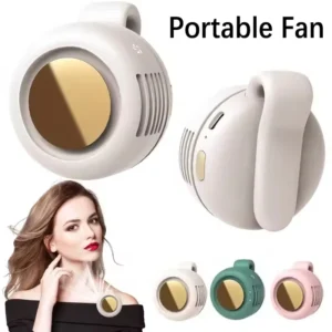 Portable Silent Fan Mini USB Rechargeable Bladeless Electric Clip-on Fan Adjustable 3-Speed Waist Fan For Outdoor Sports Office