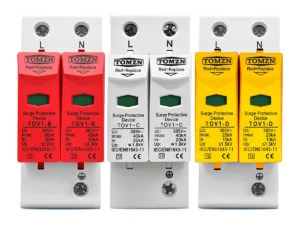 TOMZN AC SPD 2P House Surge Protector Protection Protective Low-voltage Arrester Device 10-20kA 20-40kA 30-60kA 275V 385V 420V