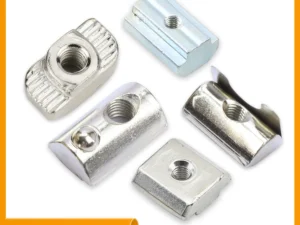 5-10pcs T Block Sliding Nut M3 M5 M6 M8 Zinc/Nickel Plated Roll in Spring T-nut with Ball for 20 30 40 45 Aluminum Profile Slot