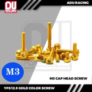 ADU RACING YFS 12.9 CLASS GOLD COLOR M3 CAP HEAD SCREW