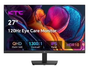 KTC 27 Inch Computer Monitor - QHD (2560 x 1440) Display, Up to 120Hz Monitor, IPS Panel H27D9