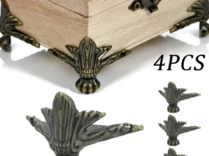 4PCS Antique Corner Protector Brass Jewelry Chest Box Wooden Case Decorative Feet Leg Metal Corner Protector Hardware Bracket