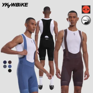 YKYWBIKE Men's Cycling Bib Shorts Italy Elastic Interface 7 Hours Paded Riding Pro Tihgt Bicycle Bib Road Bike Cycling Shorts