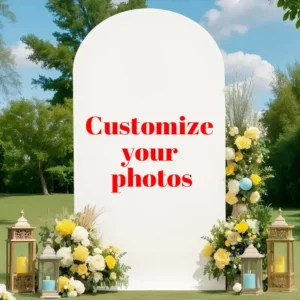 Customizable Arched Background Cloth Cover, Can Upload Your Favorite Pictures, Can Be Used for Birthdays, Weddings, and More