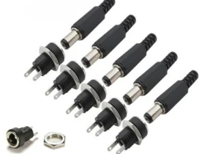 5 Pair DC 12V Male Female Socket Panel Mount Barrels Jack Plug Power Connector Female Jack Screw Nut Panel Mount Connector