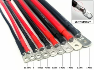 Very soft Terminal cable Silicone material With M6 or M8 Lug For Battery inverter connection 10 8 6 4 2 1 AWG Black or Red wire