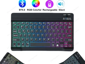 Mini Keyboard Wireless Bluetooth 5.0 Keyboard RGB Backlit Rechargeable Keyboard Silent Keyboard For IOS Android Windows iPad